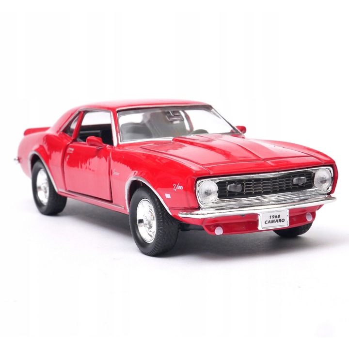 Модел автомобил, Welly, Chevrolet Camaro Z28 1968, Метал, 1:34, 12x4.5x3.4cm, 3+, Червен