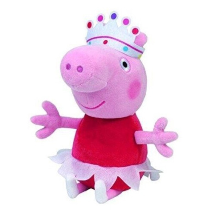 Jucarie de plus Beanie Babies Swinka Peppa - Balerina, 15 cm, 8x15 cm