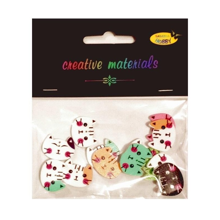 15 darabos díszgomb készlet, Hobby Gallery, 20x16mm, többszínű