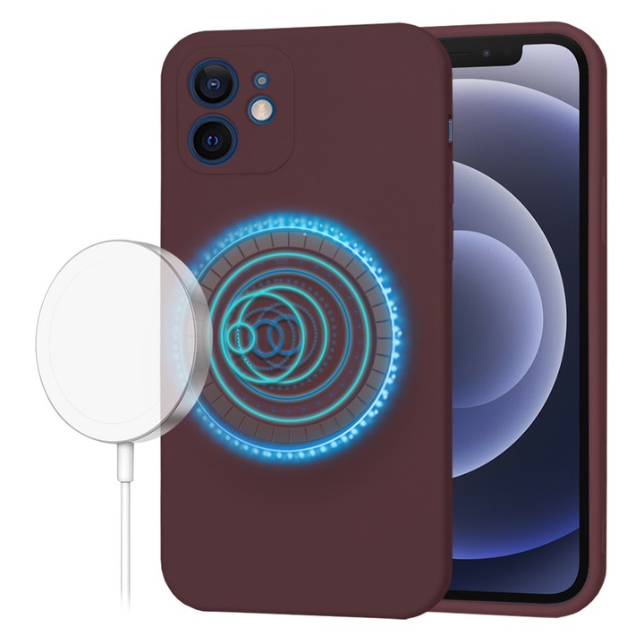 Szilikon tok iPhone 12-hez, Smartphosis SoftFlex MagSafe, Bordeaux