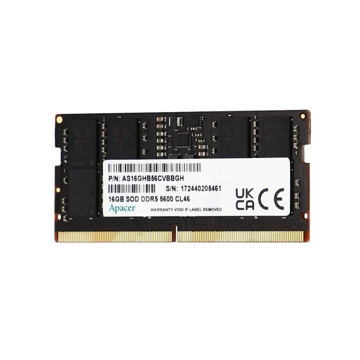 Памет за лаптоп Apacer 16GB Notebook Memory - DDR5 SODIMM 5600Hz AS16GHB56CVBBGH