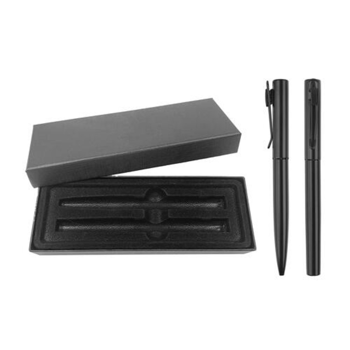 Caligo toll és rollerball készlet, fém, fekete