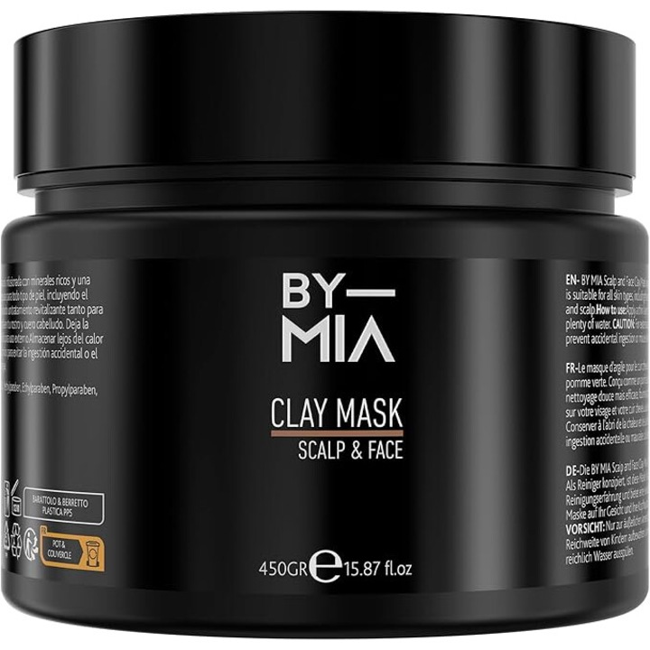 Masca de argila pentru scalp si fata, BY MIA, 450 g