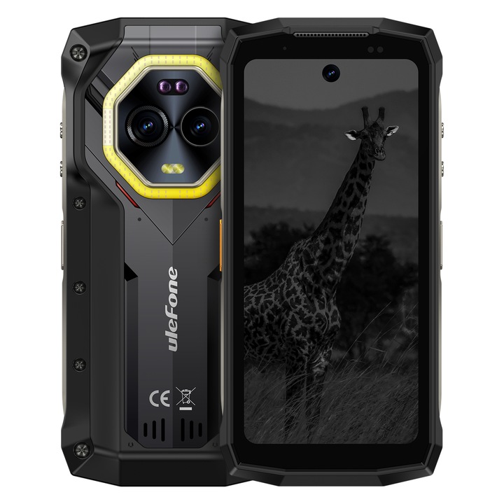 Mobiltelefon Ulefone Armor Mini 20 Pro, fekete, 5G, Camera Night Vision 64MP, 4,7" FHD+ 90Hz, 16GB RAM (8GB+8GB bővíthető), 256GB ROM, Android 14, 6200mAh, DualSim