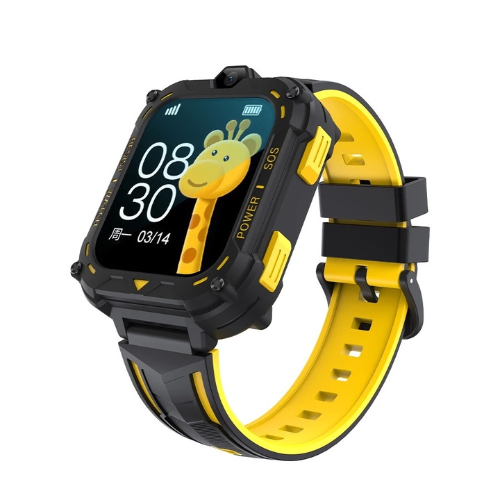 Детски Смарт часовник NUBI K39, 4G, GPS+LBS+Wi-Fi Tracking, IPS Дисплей 1.83", 240*284, Камера, Видео разговор, Измерва крачки, Жълт