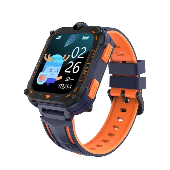 Детски Смарт часовник NUBI K39, 4G, GPS+LBS+Wi-Fi Tracking, IPS Дисплей 1.83", 240*284, Камера, Видео разговор, Измерва крачки, Оранжев