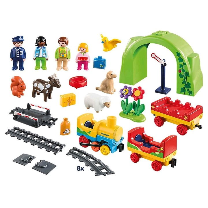 Playmobil Playset My First Railway Colorful 9701794-A, My First Railway, 36 rész, 18 hónap +, 43,5 x 32,5 cm, többszínű