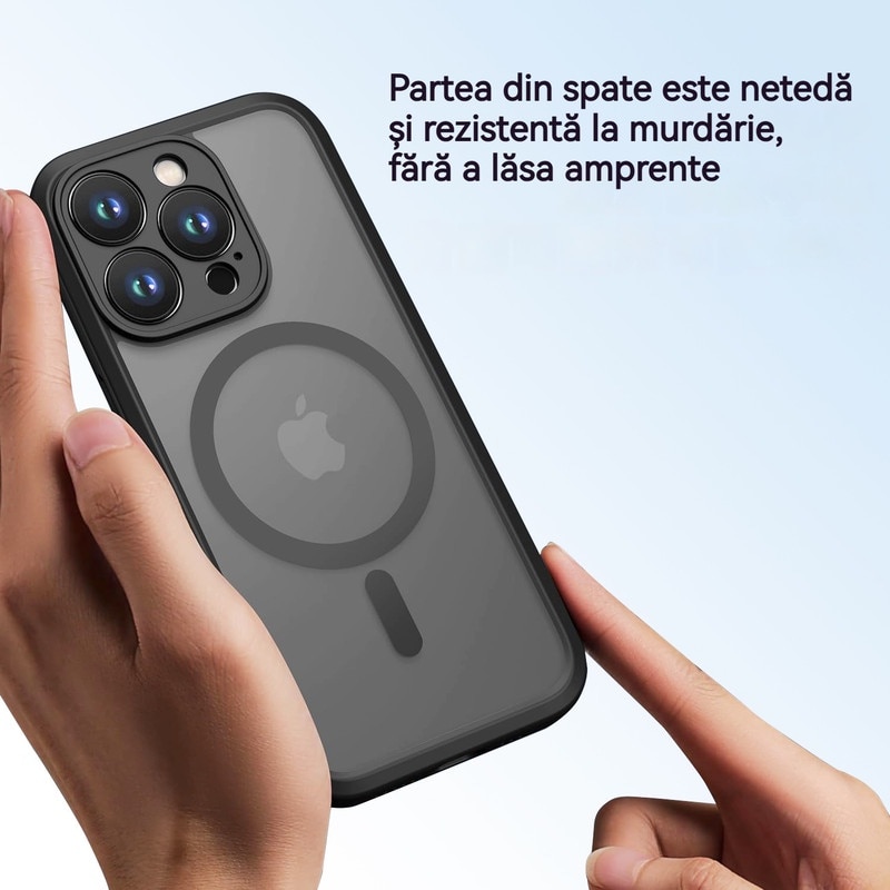 Husa de Protectie, Compatibila Apple iPhone 16 Pro Max, protectie camera, Rezistent la socuri, MagSafe, Negru
