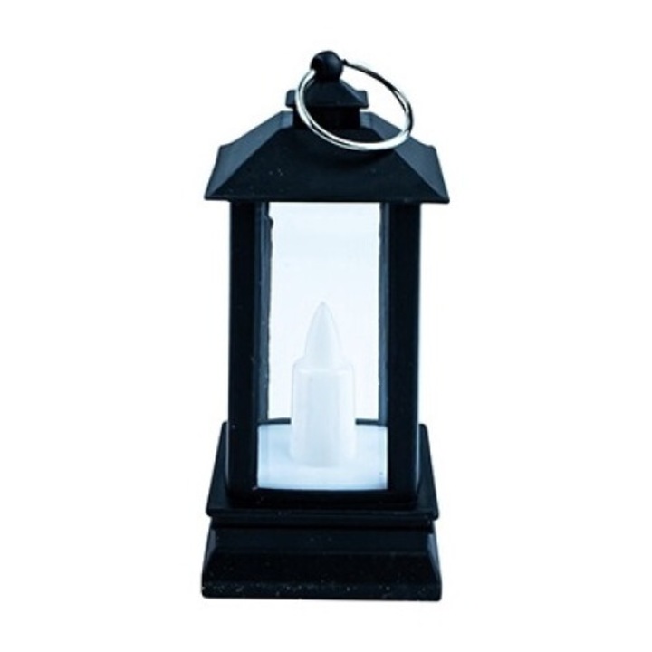 Lumanare ornamentala - Felinar Negru, 4.3x4.3x9 cm