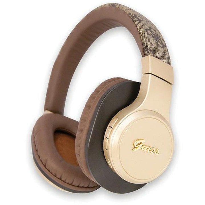 Безжични слушалки Guess, Bluetooth, 4G Script, кафяви