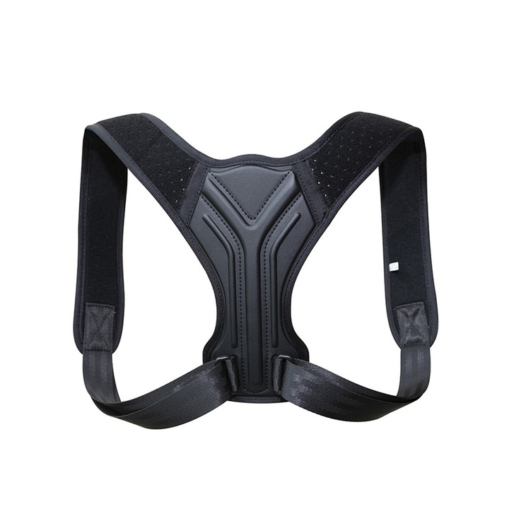 Corector de postura, Textil, Unisex, Negru, 95-110Kg