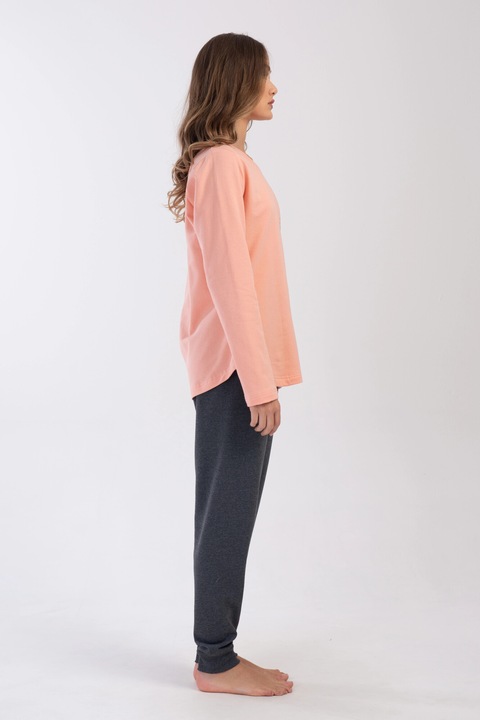 Pijamale de dama din bumbac, Vienetta, PD649, Roz