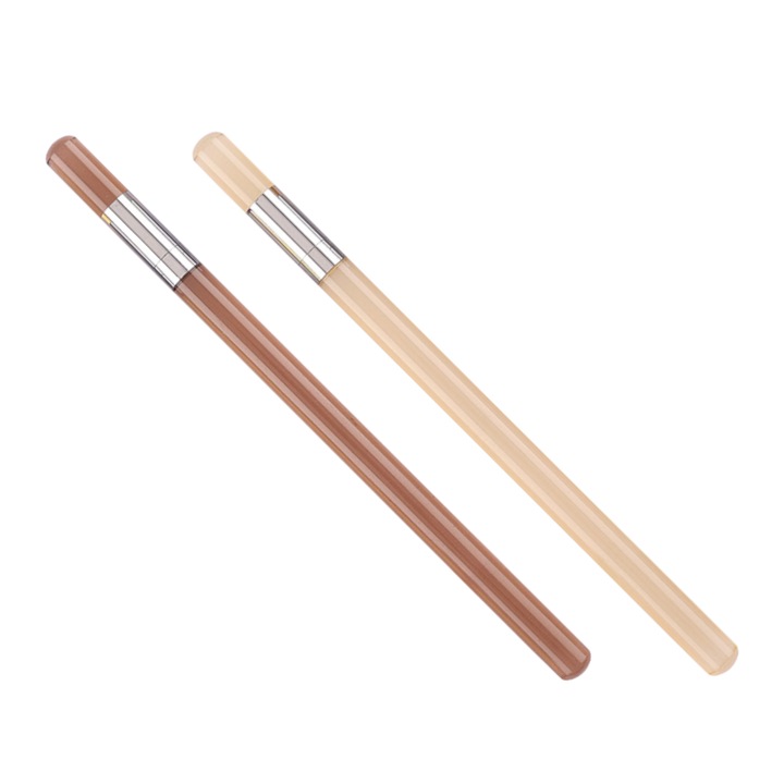 Set de 2 creioane eterne, fara necesitate de ascutire, fara resturi, super-durabile, cu capac, HB, 0.5mm, sigure pentru elevi, cadou creativ pentru scriere, Galben/Maro