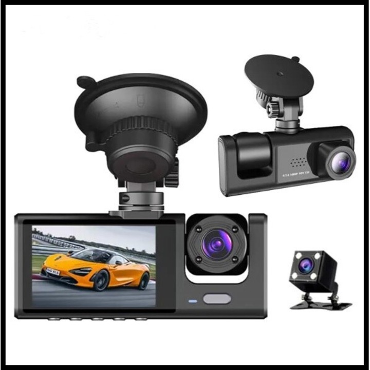 DVR видеокамера 3в1, WiFi, Micro SD, нощен режим, широк ъгъл на видимост 170°, регулируем вътрешен ъгъл, HD видео, звукозапис, сензор за движение, вградена батерия, 2'' екран, черен