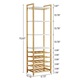 Rack de vin in stil industrial Tribesigns, 180cm inalt 9 etaje, lemn MDF, 180x 35 x 45 cm, aur si alb