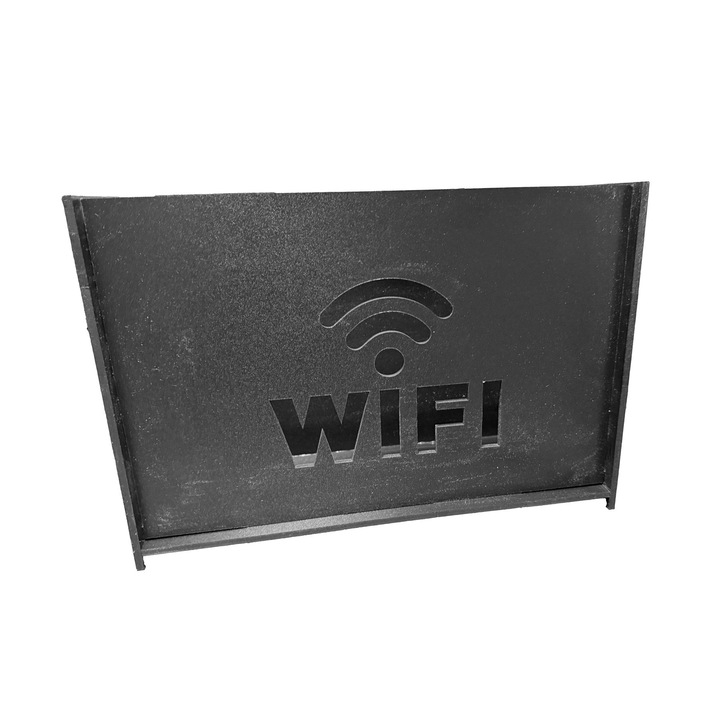 Cutie Suport Router Wireless pentru mascare fire si echipament WI-FI, montare pe perete, 36x22x10cm, negru