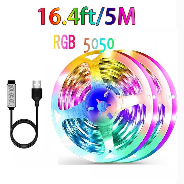 Heyword LED szalag 5 méter, távirányítóval, öntapadós, többszínű