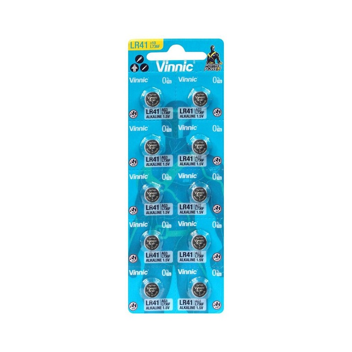 10 db Vinnic G3 / AG3 / LR41 / L736 / 192 mini alkáli elem készlet