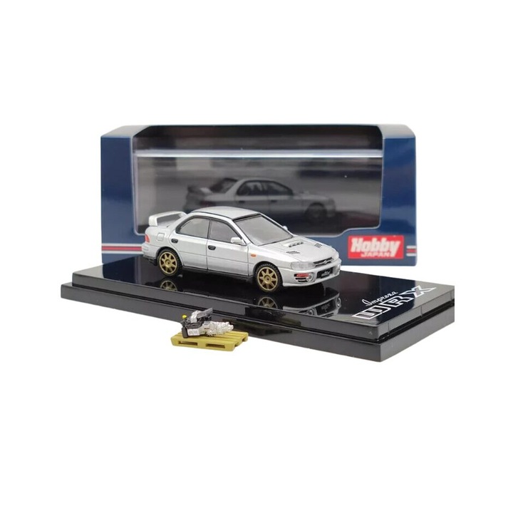 Macheta auto Subaru impreza Wrx (gc8) 1992 Argintiu 1:64 Hobby Japan