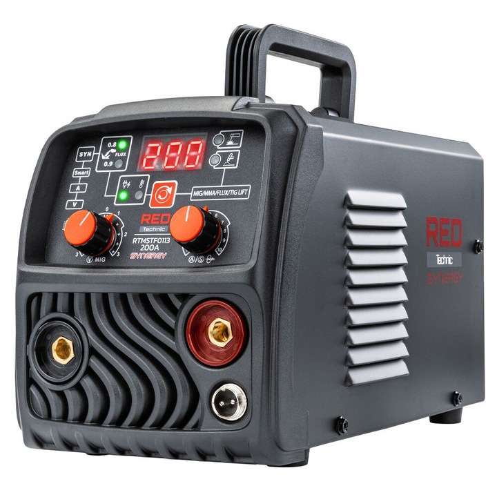 Aparat de sudura tip invertor, FCAW FLUX / MMA / TIG-LIFT, 200 A, Red Technic RTMSTF0113
