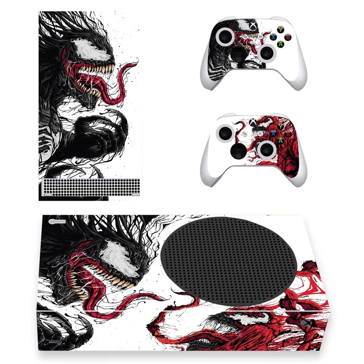 Set stickere pentru consola, vinyl pentru Xbox Series S, design VENOM, Autocolante xbox, Autocolante pentru consola Xbox, Skin pentru controlerul xbox, Accesorii Xbox