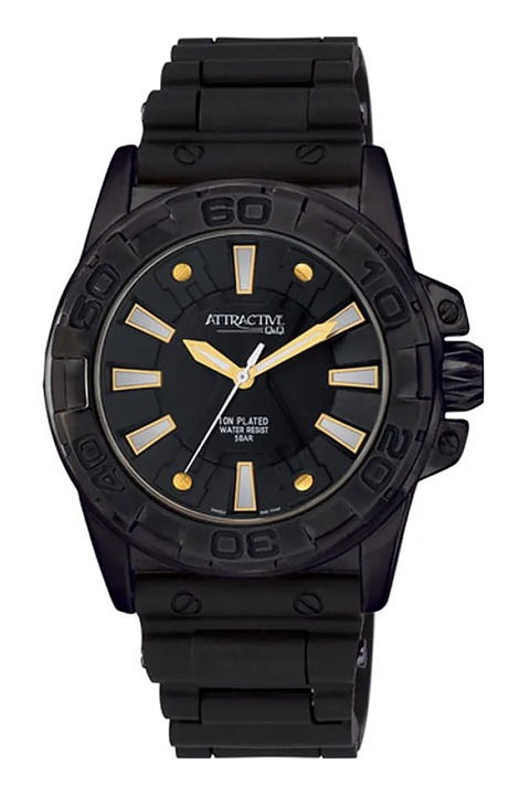 Q&Q, Szilikonszíjas karóra, Fekete