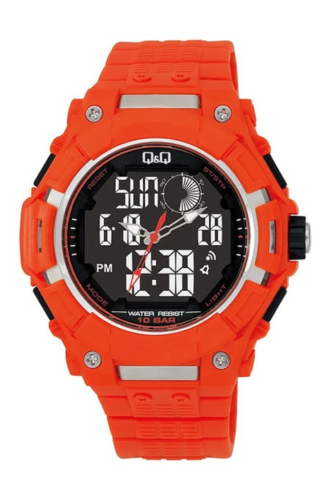 Q&Q, Дигитален часовник със силиконова каишка, Бледочервен
