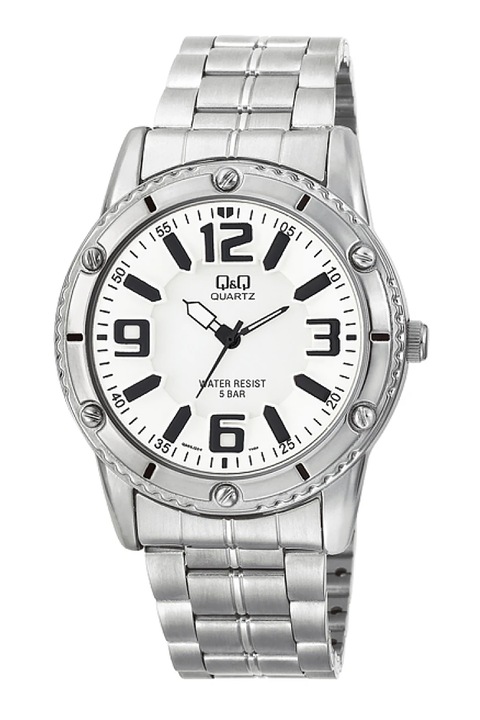 Q&Q, Acélszíjas kvarc karóra, Ezüstszín