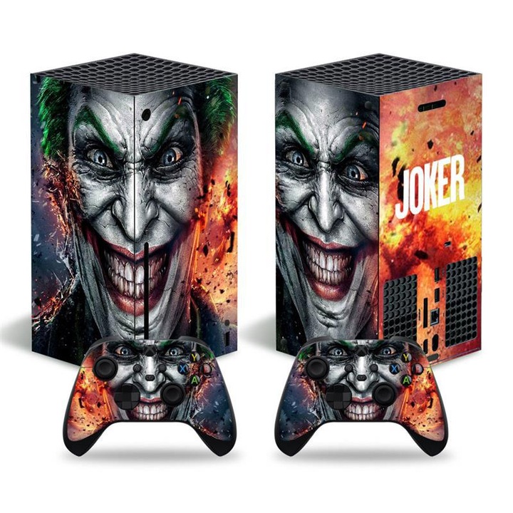 Accesorii Xbox, Set stickere de protectie pentru console/controlere, Compatibil cu Xbox Series X, Model Joker, Autocolante xbox, Skin pentru controlerul xbox