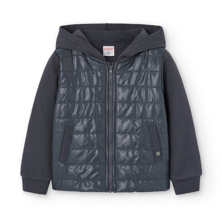 Jacheta fete Boboli, bumbac, vatuita, gri, Gri, 116 CM