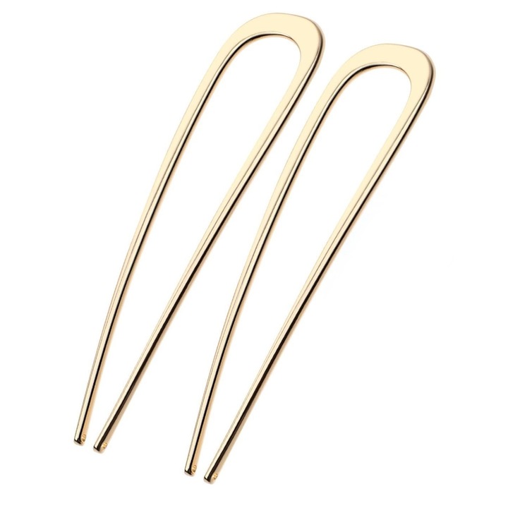 2db hajcsat készlet, ötvözet, aranyszínű