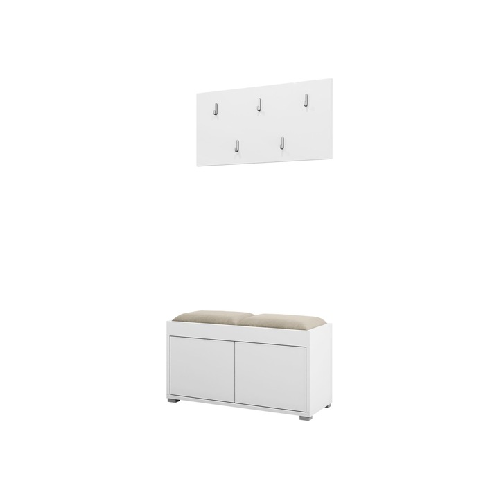 Mobilier pentru hol Alekto VII, MIRJAN24, alb + bej