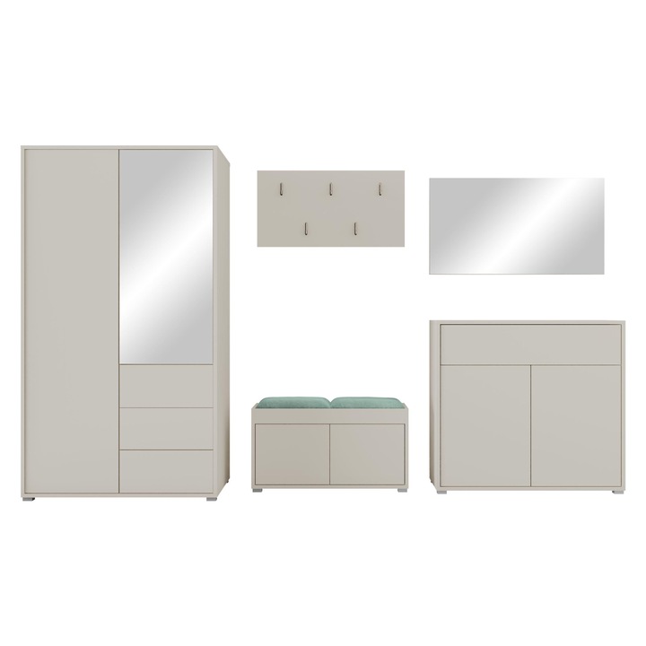 Mobilier pentru hol Alekto V, MIRJAN24, bej + menta