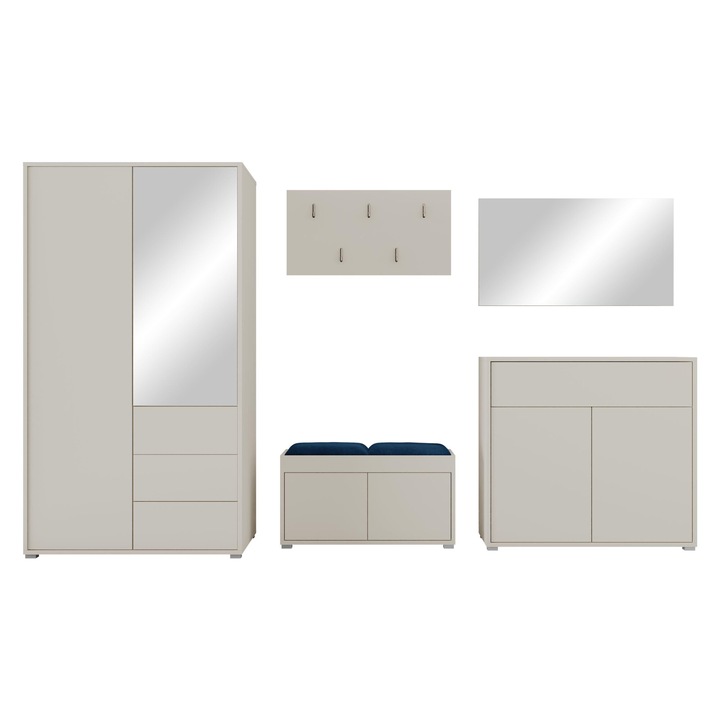 Mobilier pentru hol Alekto V, MIRJAN24, bej + bleumarin