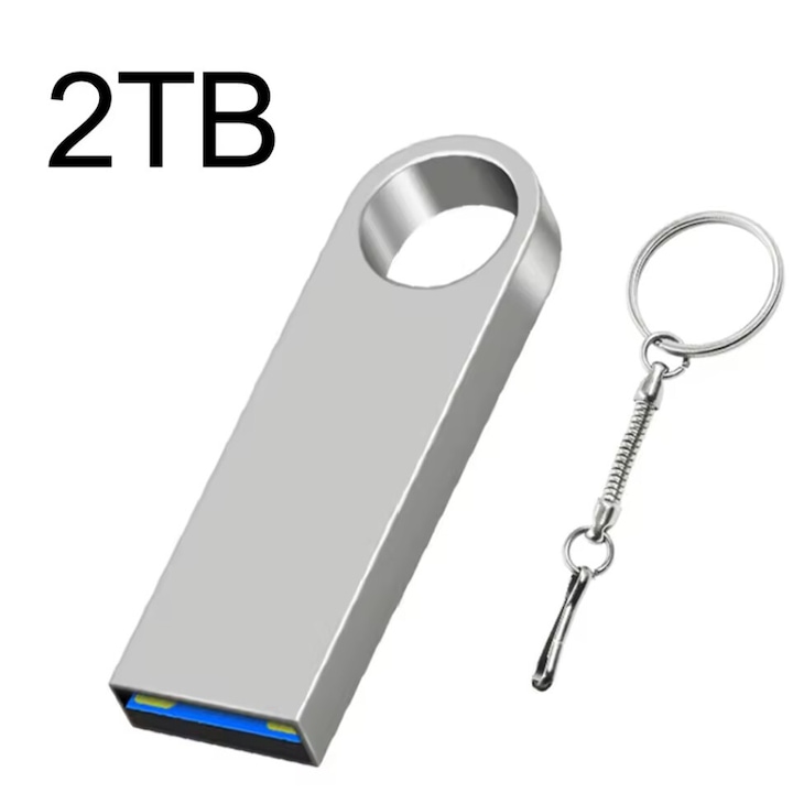 USB memóriakártya, 2TB/2000GB, szürke, metál