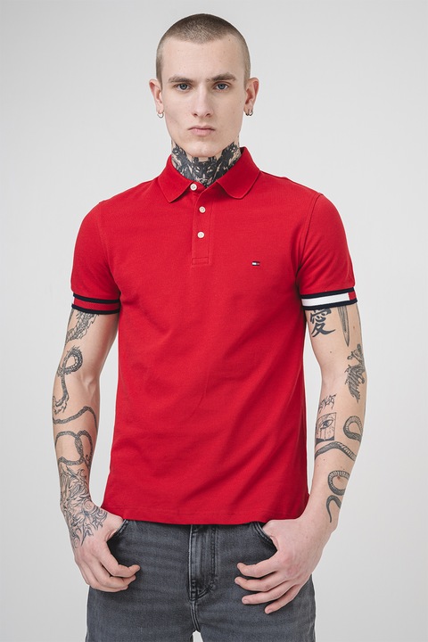 Tommy Hilfiger, Слим тениска с яка, Червен