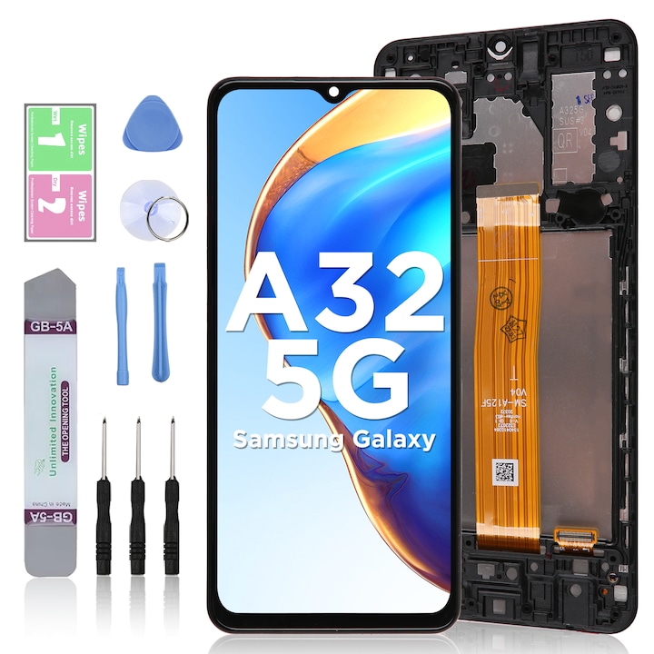 LCD дисплей за Samsung Galaxy A32 5G сензорен екран LL TRADER Подмяна на екрана високо качество с черна рамка с инструменти за ремонт