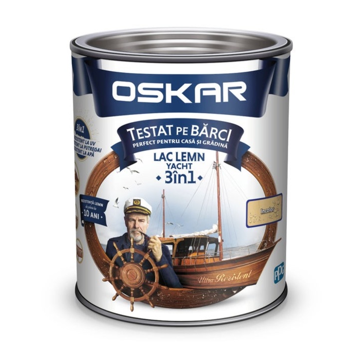 Lac pentru lemn Oskar Yacht, incolor, interior / exterior, 0.75 L