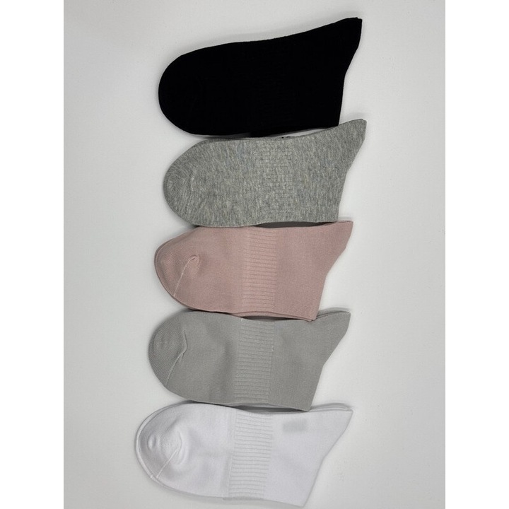 5 pár női sportzokni készlet, pamut, kényelmes, többszínű, 35-38 EU