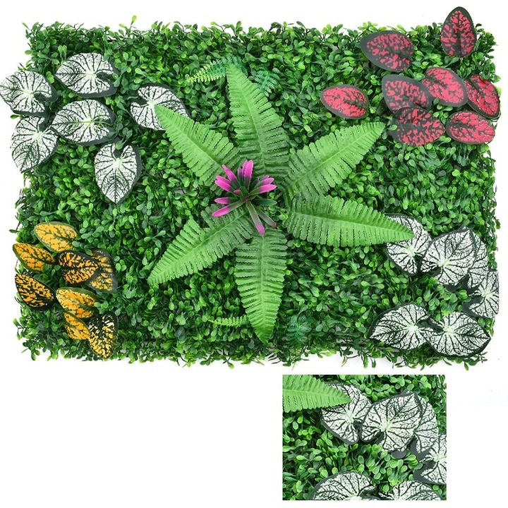 Feicaeesa изкуствено растително пано, с трева, 60x40cm, многоцветно