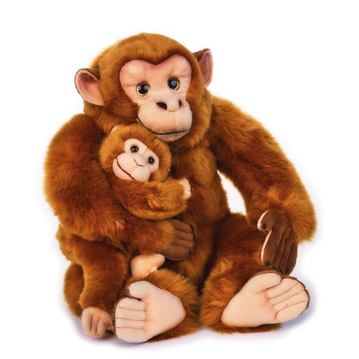Jucarie de plus Cimpanzeu cu pui 44 cm