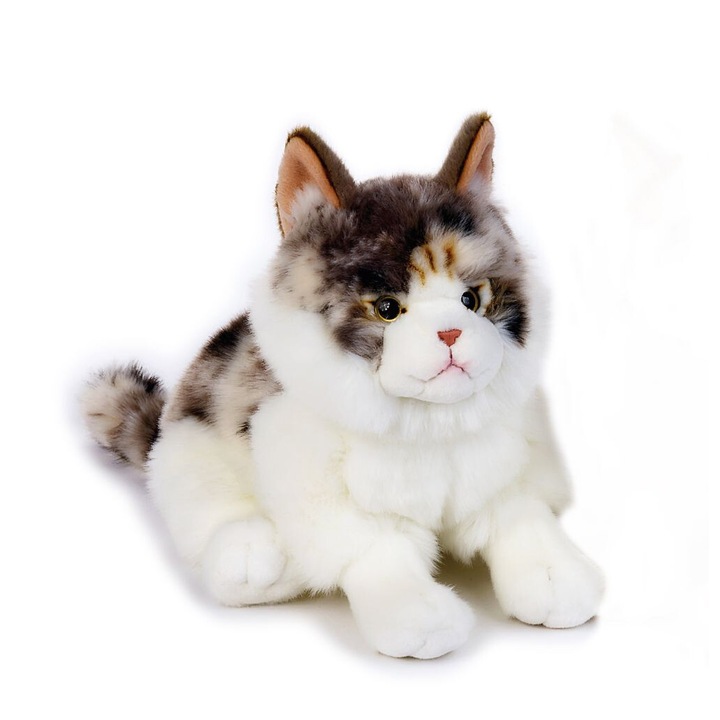 Jucarie de plus Pisica Norvegiana gri 25 cm