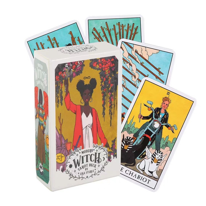 Комплект таро карти Modern Witch AONYIYI, с пътеводител, 12x7 см, модерен дизайн, богати цветове