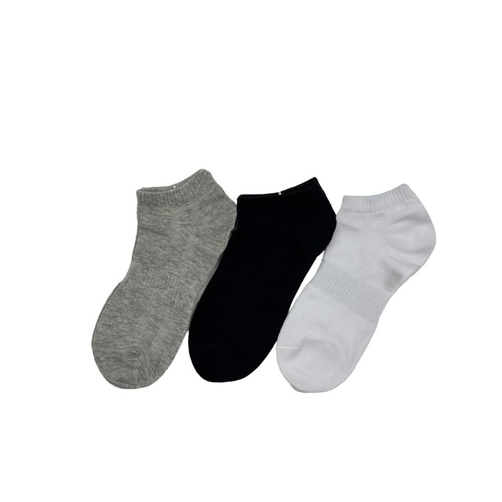 3 pár női sportzokni készlet, pamut, kényelmes, többszínű, 35-38 EU