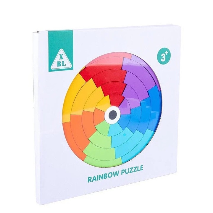 Puzzle educativ din lemn TANGRAM cu 15 carduri duble cu figurine