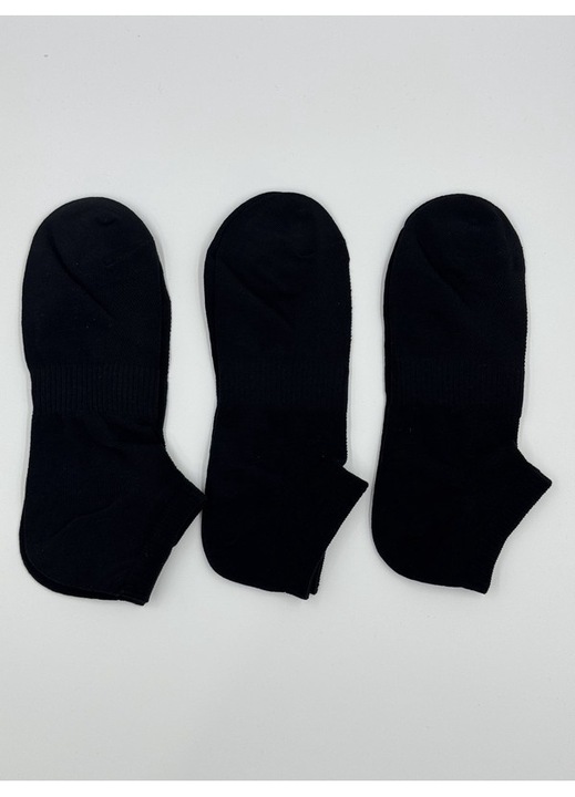 3 pár férfi zokni készlet, pamut, fekete, 42-46 EU, kényelmes és légáteresztő