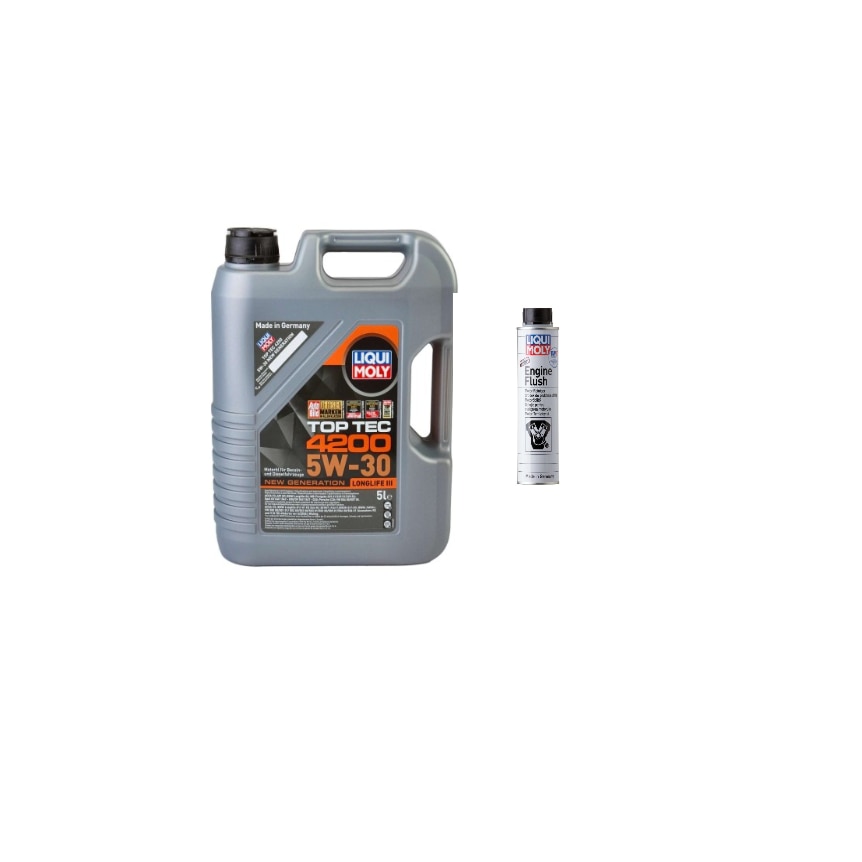 Set ulei motor Liqui Moly Top Tec 4200 5w30 5L si solutie spalare motor Engine Flush Liqui Moly 300 ml