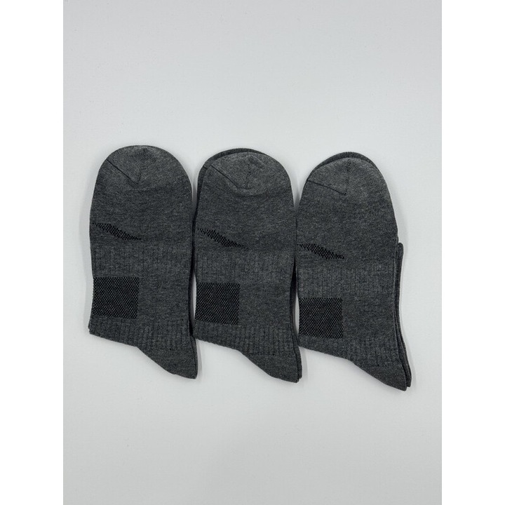 3 pár férfi sportzokni szett, sötétszürke, 42-46 EU, kényelmes és légáteresztő