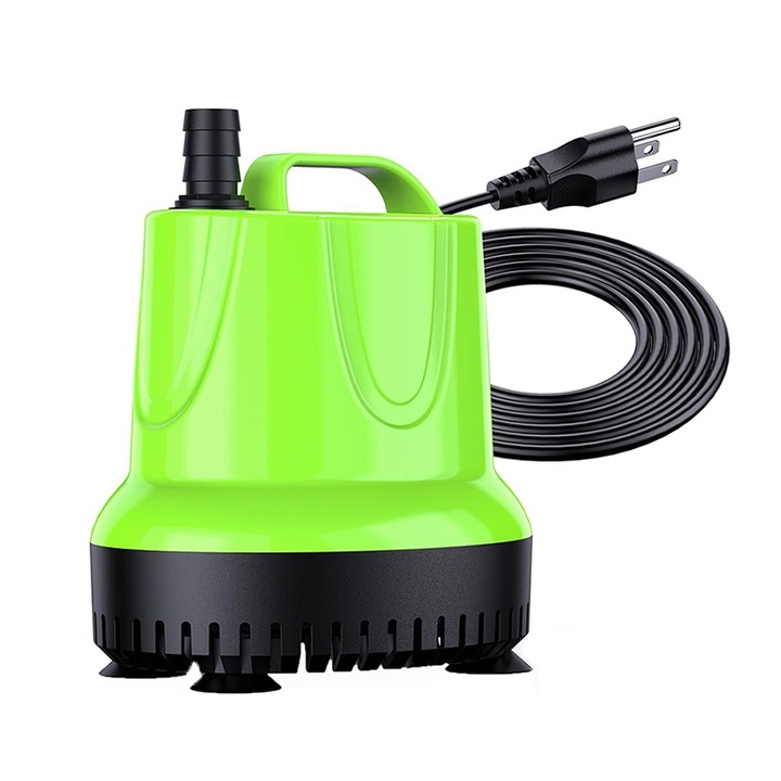 Búvárszivattyú, Rqiurpn, 45 W, alacsony vízszintű kialakítás, intelligens száraz fűtés védelem, állítható vízáramlás, rendkívül csendes, tóhoz, akváriumhoz, akvárium, vízesés szökőkút, zöld