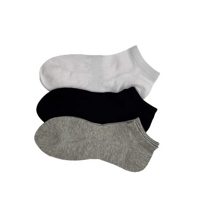 3 pár férfi sportzokni készlet, pamut, kényelmes, többszínű, 42-46 EU